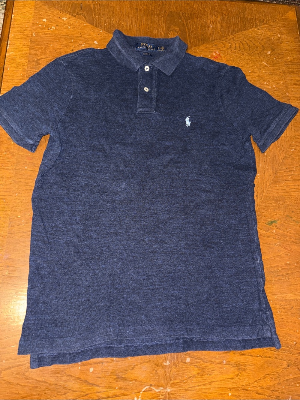 Polo by Ralph Lauren Navy Short-Sleeve Polo with Light Blue Logo